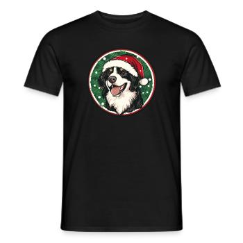 Chien Père Noël - T-shirt homme - noir - Devant - AI Model Male 178 light (178cm)
