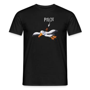 Pilot fliegt Flugzeug Bruchpilot - Männer T-Shirt - Schwarz - Vorne - AI Model Male 178 light (178cm)