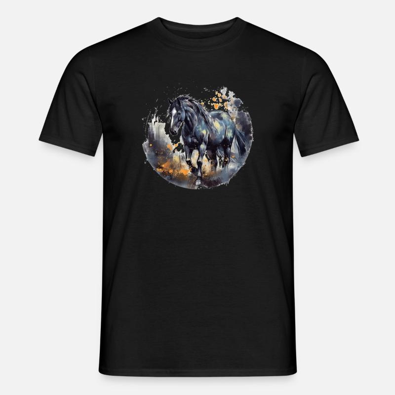 Pferd - Männer T-Shirt - Schwarz