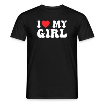 Ich liebe mein Mädchen - Männer T-Shirt - Schwarz - Vorne - AI Model Male 178 light (178cm)