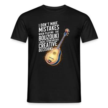 Bouzouki Instrument Gift - Men's T-Shirt - black - Front - AI Model Male 178 light (178cm)