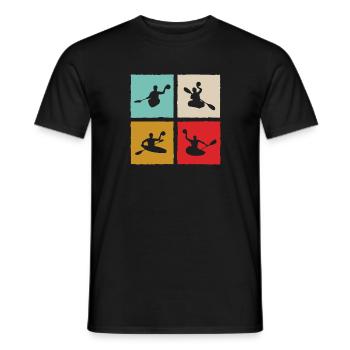 Kanupolo Canoe Polo Spieler Retro Style - Männer T-Shirt - Schwarz - Vorne - AI Model Male 178 light (178cm)