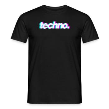 techno. 3D - Männer T-Shirt - Schwarz - Vorne - AI Model Male 178 light (178cm)