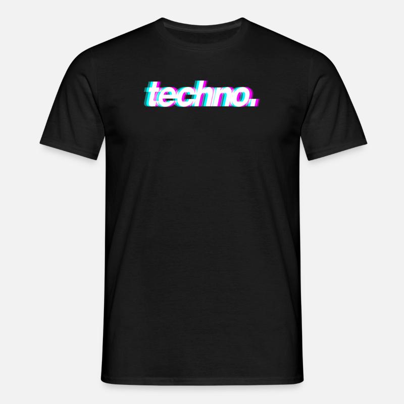 techno. 3D - Männer T-Shirt - Schwarz