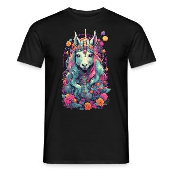 Aesthetic Unicorn Magic Unicorn Streetwear - Men's T-Shirt - black - Front - AI Model Male 178 light (178cm)