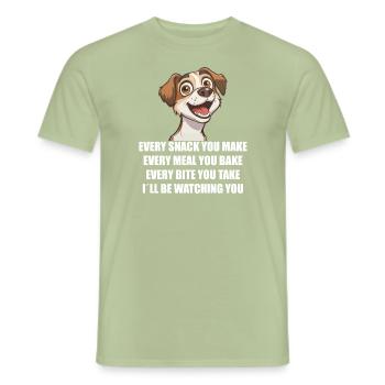 Jeder Snack, den Sie zubereiten... Geschenk für Hundebesitzer - Männer T-Shirt - Sage - Vorne - AI Model Male 178 light (178cm)