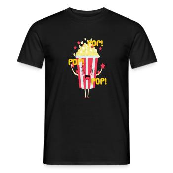 Popcorn Knabberzeug Kino Couch Fast Food Chips - Männer T-Shirt - Schwarz - Vorne - AI Model Male 178 light (178cm)