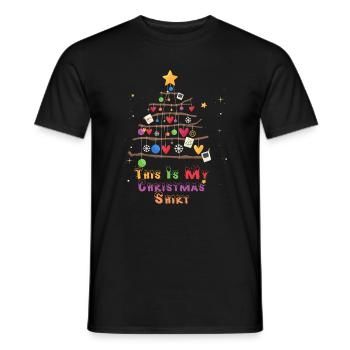 Chemise de Noël - Chemise de Noël - T-shirt homme - noir - Devant - AI Model Male 178 light (178cm)