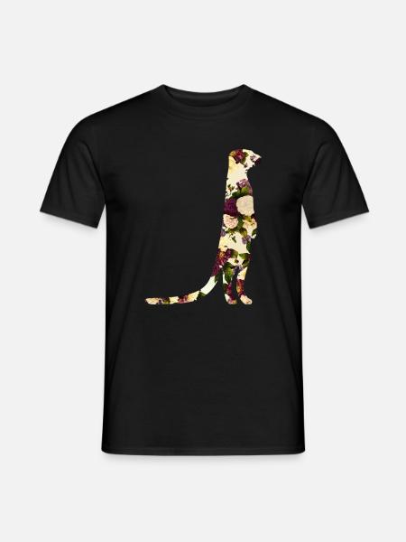 Cadeau de motif floral sur fleurs Suricate - T-shirt homme - noir