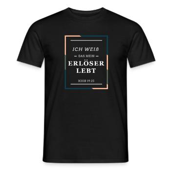 Ich weiß das mein Erlöser lebt. Christlich, Bibel - Männer T-Shirt - Schwarz - Vorne - AI Model Male 178 light (178cm)