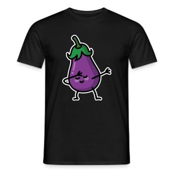Aubergine eggplant dab dabbing - Männer T-Shirt - Schwarz - Vorne - AI Model Male 178 light (178cm)