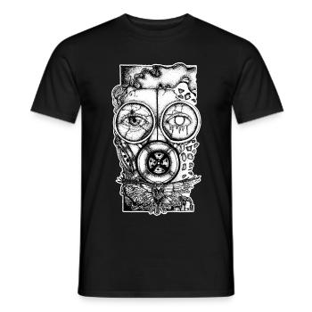 Masque à gaz Masque à gaz Toxique Fin du monde - T-shirt homme - noir - Devant - AI Model Male 178 light (178cm)