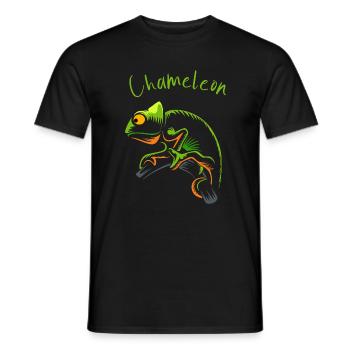 Illustration caméléon vif pour les amoureux de la nature - T-shirt homme - noir - Devant - AI Model Male 178 light (178cm)