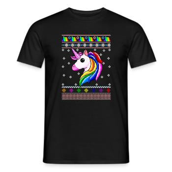Einhorn-Weihnachten - Männer T-Shirt - Schwarz - Vorne - AI Model Male 178 light (178cm)