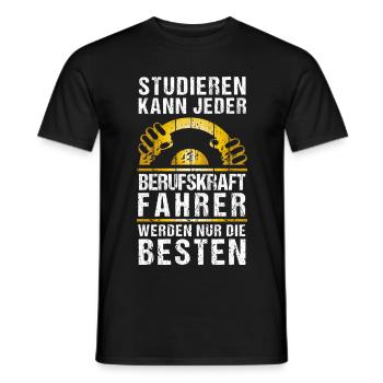 STUDIEREN VS BERUFSKRAFTFAHRER - Männer T-Shirt - Schwarz - Vorne - AI Model Male 178 light (178cm)