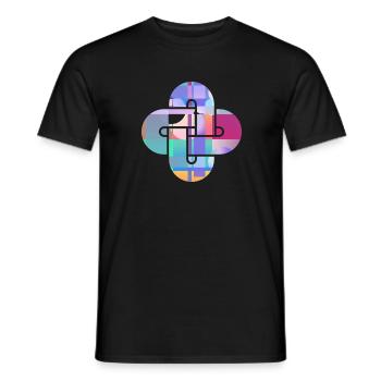 Prismatisches Kreuzmosaik - Männer T-Shirt - Schwarz - Vorne - AI Model Male 178 light (178cm)