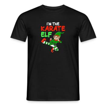 I'm The Karate Elf Matching Family Christmas - Men's T-Shirt - black - Front - AI Model Male 178 light (178cm)