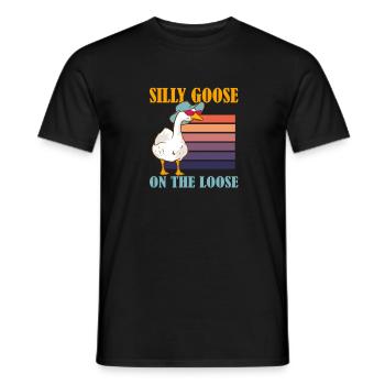 Oie stupide en liberté Dicton hilarant - T-shirt homme - noir - Devant - AI Model Male 178 light (178cm)