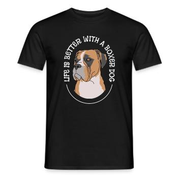 Boxer Dog Life Is Better With A Boxer Dog - Men's T-Shirt - black - Front - AI Model Male 178 light (178cm)