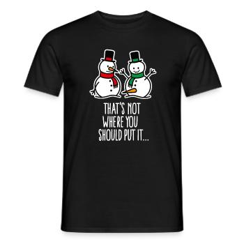 Freche, schmutzige, lustige Weihnachten Schneemann - Männer T-Shirt - Schwarz - Vorne - AI Model Male 178 light (178cm)
