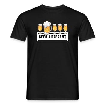 bière tente à bière toast « bière différente » - T-shirt homme - noir - Devant - AI Model Male 178 light (178cm)