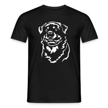 Rottweiler Kopf "Black Edition" - Männer T-Shirt - Schwarz - Vorne - AI Model Male 178 light (178cm)