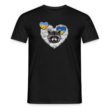 UKRAINE waschbär "the cherson raccoon-platoon" - Männer T-Shirt - Schwarz - Vorne - AI Model Male 178 light (178cm)