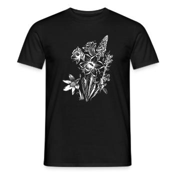 Daffodils Flowers Spring Rock Crystal - Men's T-Shirt - black - Front - AI Model Male 178 light (178cm)