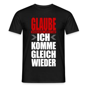 Ne croyez aucun homme - je reviendrai tout de suite - T-shirt homme - noir - Devant - AI Model Male 178 light (178cm)