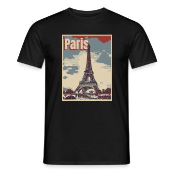 Paris Ville de l’amour - T-shirt homme - noir - Devant - AI Model Male 178 light (178cm)