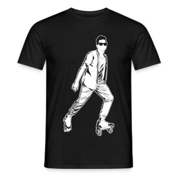 Rollschuhläufer - Männer T-Shirt - Schwarz - Vorne - AI Model Male 178 light (178cm)