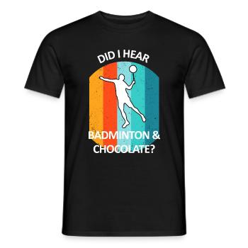 Badminton Badminton Badminton Player Chocolat - T-shirt homme - noir - Devant - AI Model Male 178 light (178cm)