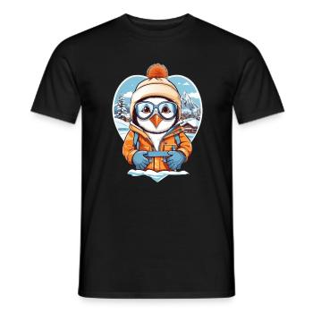 Pingouin mignon - T-shirt homme - noir - Devant - AI Model Male 178 light (178cm)