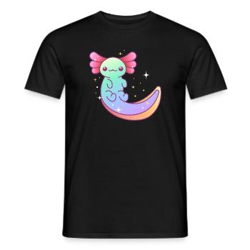 Axolotl Happy Buntes Design für Axolotl-Liebhaber - Männer T-Shirt - Schwarz - Vorne - AI Model Male 178 light (178cm)