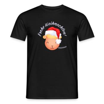 Frohe Weihnachten Weihnachtsschaf Lamm hell - Männer T-Shirt - Schwarz - Vorne - AI Model Male 178 light (178cm)
