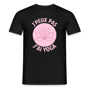 Je peux pas j ai yoga - T-shirt homme - noir - Devant - AI Model Male 178 light (178cm)