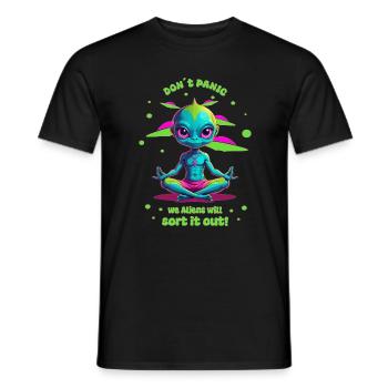 Alien Regulates this ! - Men's T-Shirt - black - Front - AI Model Male 178 light (178cm)