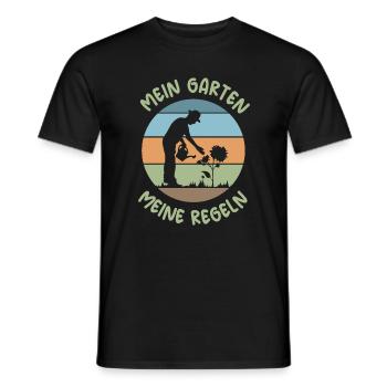 mein garten meine regeln lustige Sprüche Gärtner - Männer T-Shirt - Schwarz - Vorne - AI Model Male 178 light (178cm)