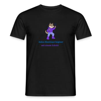 Jedes Abenteuer beginnt mit einem Schritt - Männer T-Shirt - Schwarz - Vorne - AI Model Male 178 light (178cm)