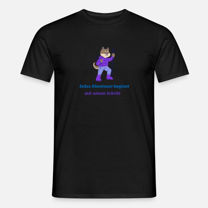 Jedes Abenteuer beginnt mit einem Schritt - Männer T-Shirt - Schwarz