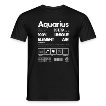 Aquarius Glyphs Neon Print - Men's T-Shirt - black - Front - AI Model Male 178 light (178cm)