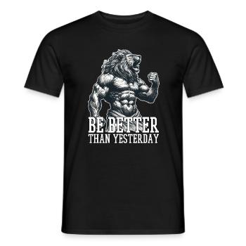 Be Better Than Yesterday Leo Motivation Gift - Men's T-Shirt - black - Front - AI Model Male 178 light (178cm)