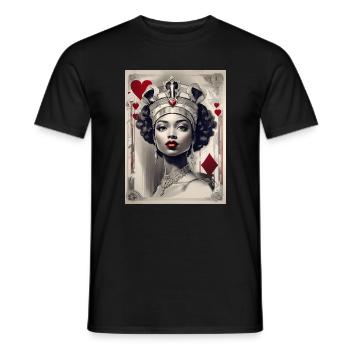 Fantasy Cyberpunk of the Queen of Hearts IV - Men's T-Shirt - black - Front - AI Model Male 178 light (178cm)