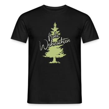 Merry Christmas Fir Forest Tree Spruce Symbol - Men's T-Shirt - black - Front - AI Model Male 178 light (178cm)