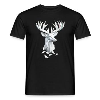 Geometric deer head – nature and elegance - Men's T-Shirt - black - Front - AI Model Male 178 light (178cm)
