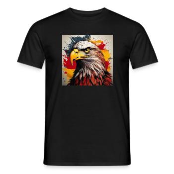 Explosion de l’œuvre d’art Eagle Head - T-shirt homme - noir - Devant - AI Model Male 178 light (178cm)