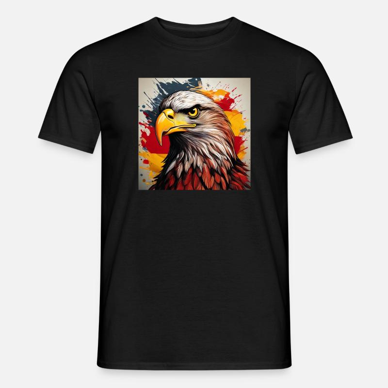 Adlerkopf Kunstspray Explosion - Männer T-Shirt - Schwarz