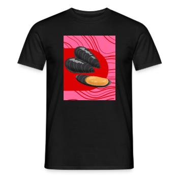 Funky Mussels - Men's T-Shirt - black - Front - AI Model Male 178 light (178cm)