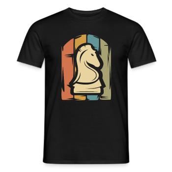 vintage chess illustration - knight logo club - Men's T-Shirt - black - Front - AI Model Male 178 light (178cm)