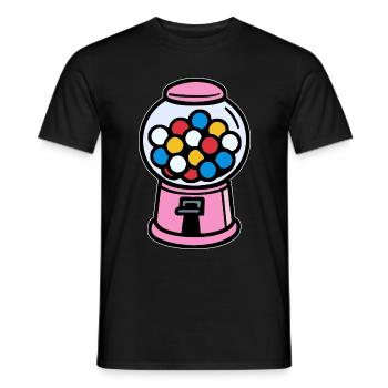 Pinker Retro Kaugummiautomat - Männer T-Shirt - Schwarz - Vorne - AI Model Male 178 light (178cm)